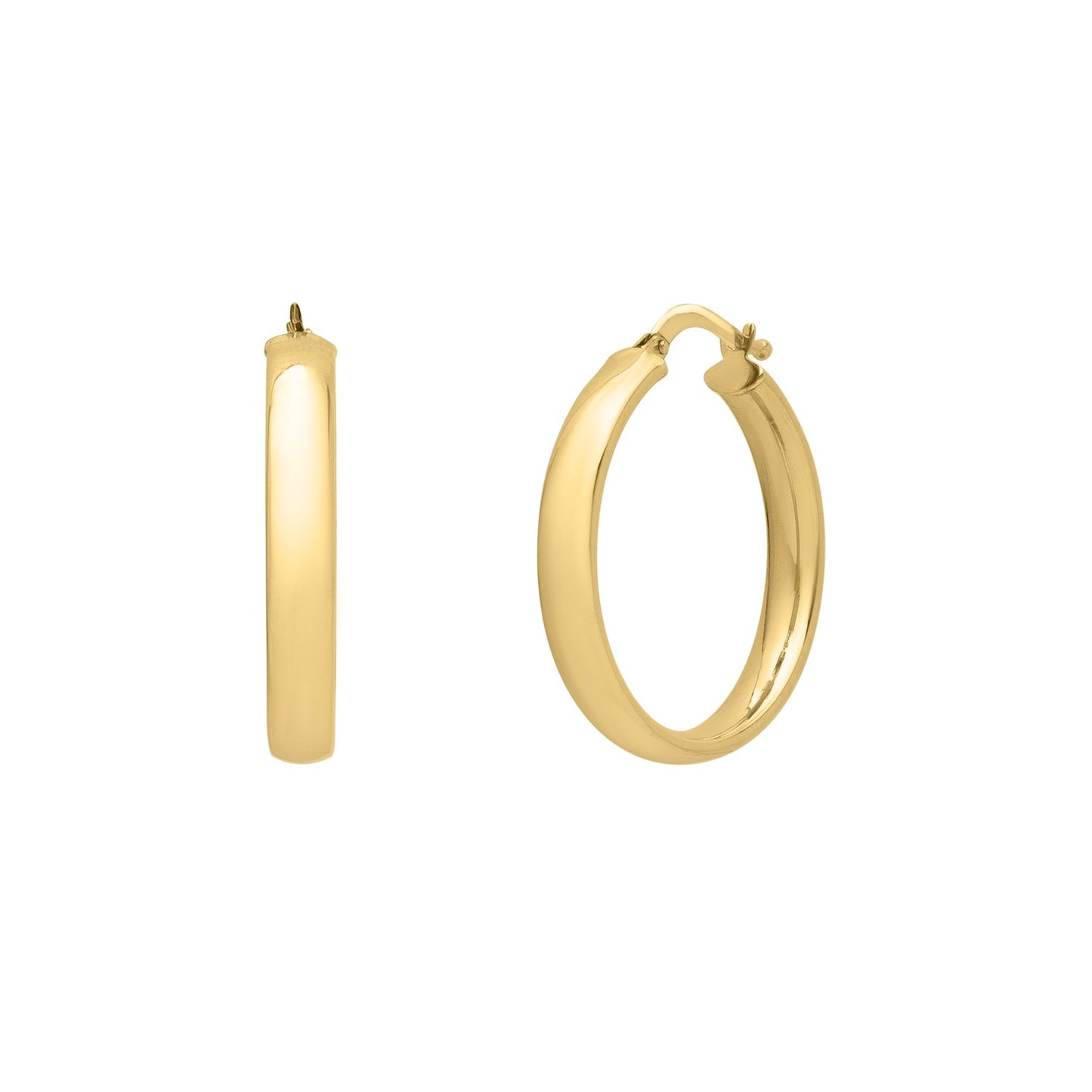 Small Wedding Hoops in 14K Yellow Gold