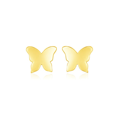 14k Yellow Gold Polished Butterfly Earrings