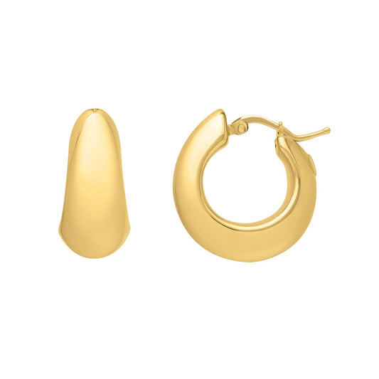 Tapered Electroform Hoop Earrings in 14K Yellow Gold