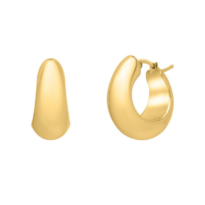 Tapered Electroform Hoop Earrings in 14K Yellow Gold