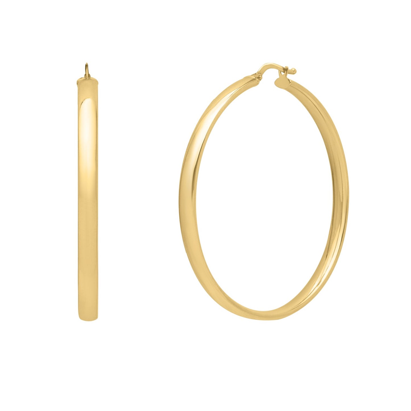 Large Wedding Hoop Earrings in 14K Yellow Gold