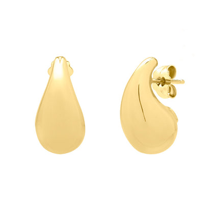 Small Raindrop Stud Earrings in 14K Yellow Gold