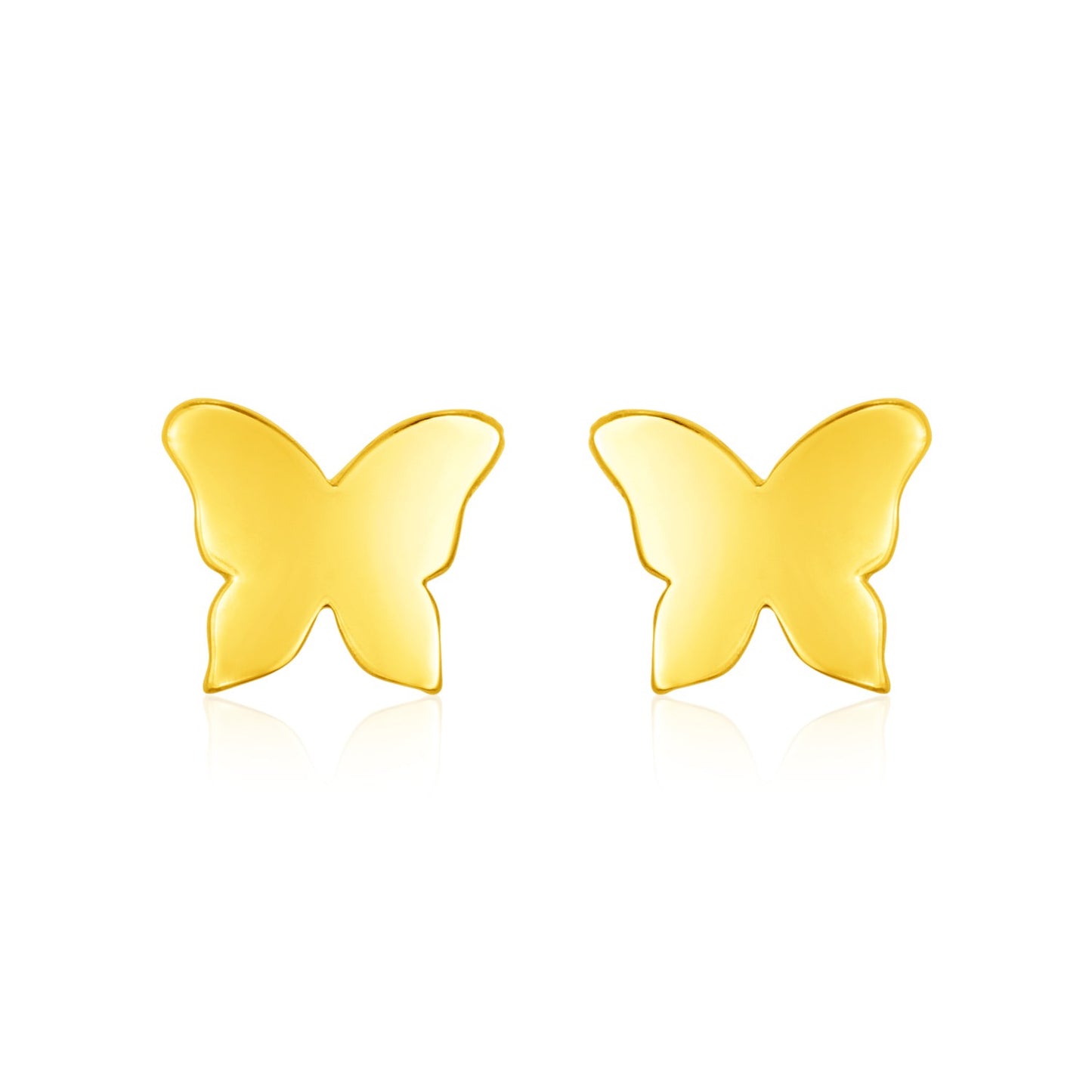 14k Yellow Gold Polished Butterfly Post Earrings