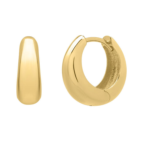 Tapered Huggie Hoop Earrings in 14K Yellow Gold