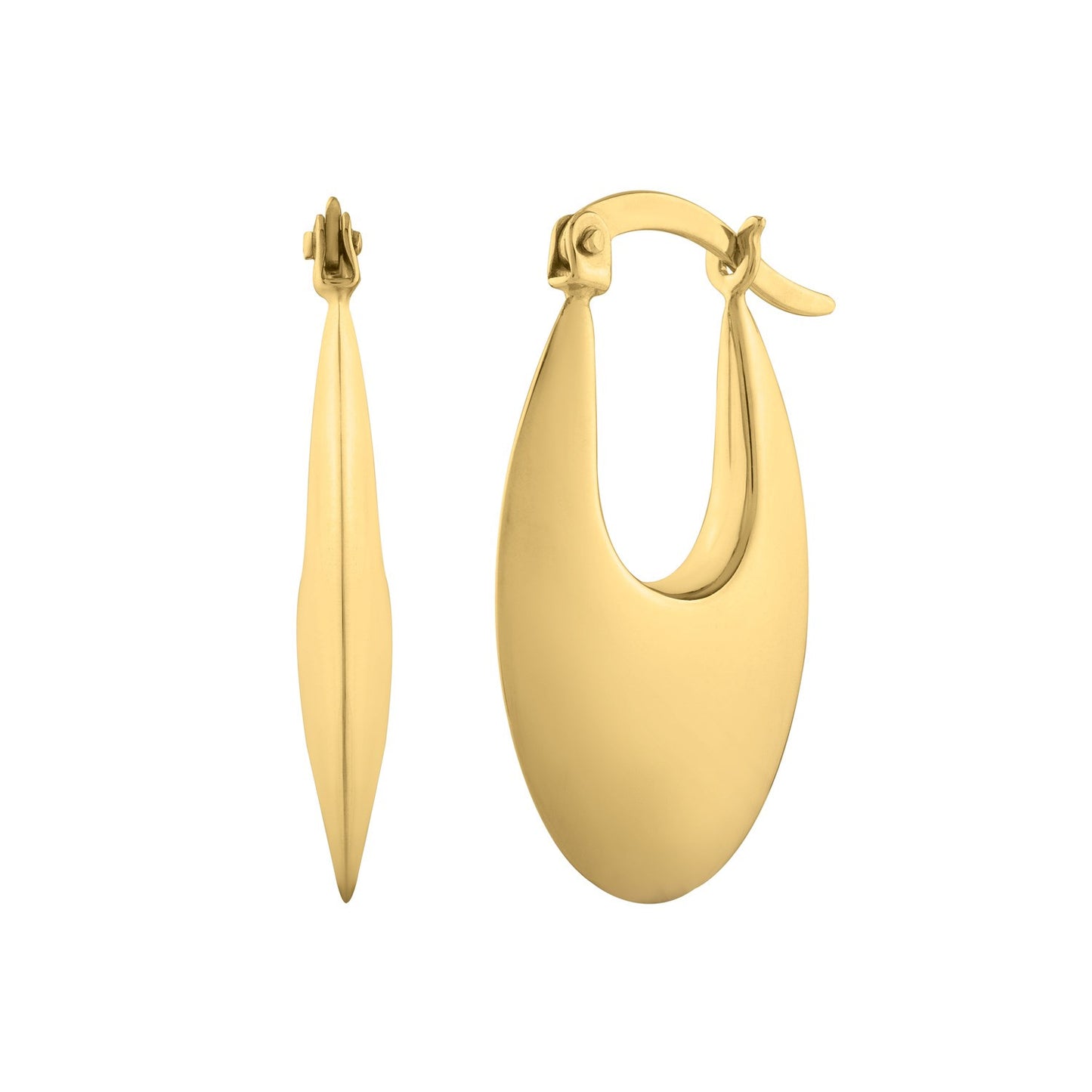 Creole Oval Hoop Earrings in 14K Yellow Gold