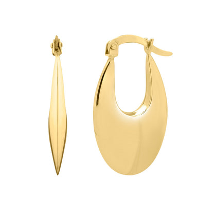 Creole Oval Hoop Earrings in 14K Yellow Gold