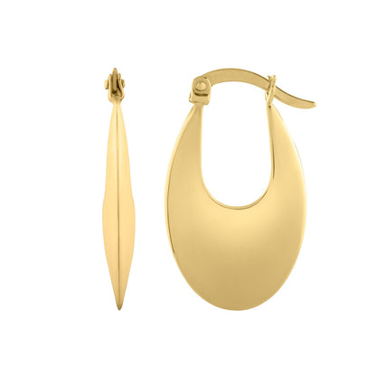 Creole Oval Hoop Earrings in 14K Yellow Gold