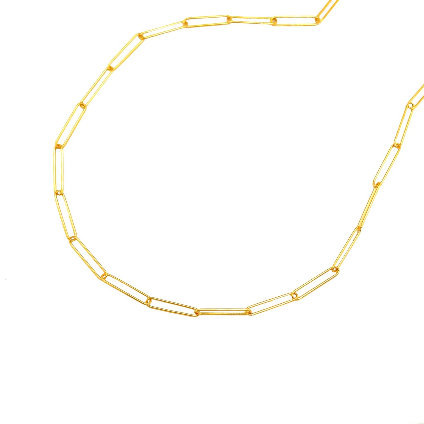 14k Yellow Gold Wire Paperclip Chain (2.7 mm)