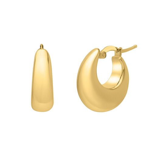 Medium Tapered Hoop Earrings in 14K Yellow Gold