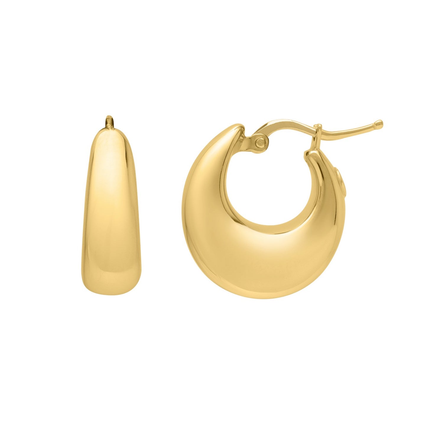 Medium Tapered Hoop Earrings in 14K Yellow Gold