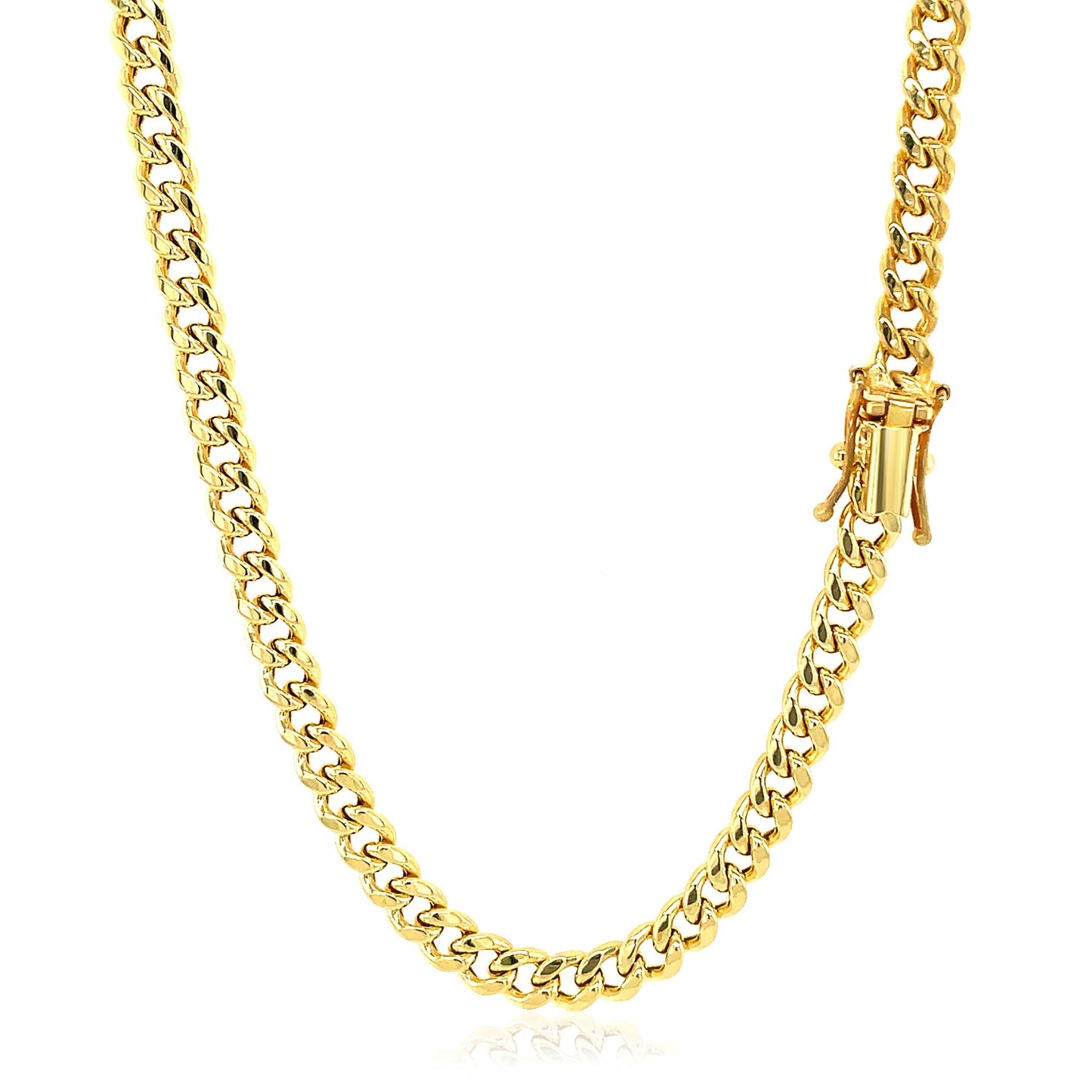 14k Yellow Gold Semi Solid Miami Cuban Chain (4.50 mm)