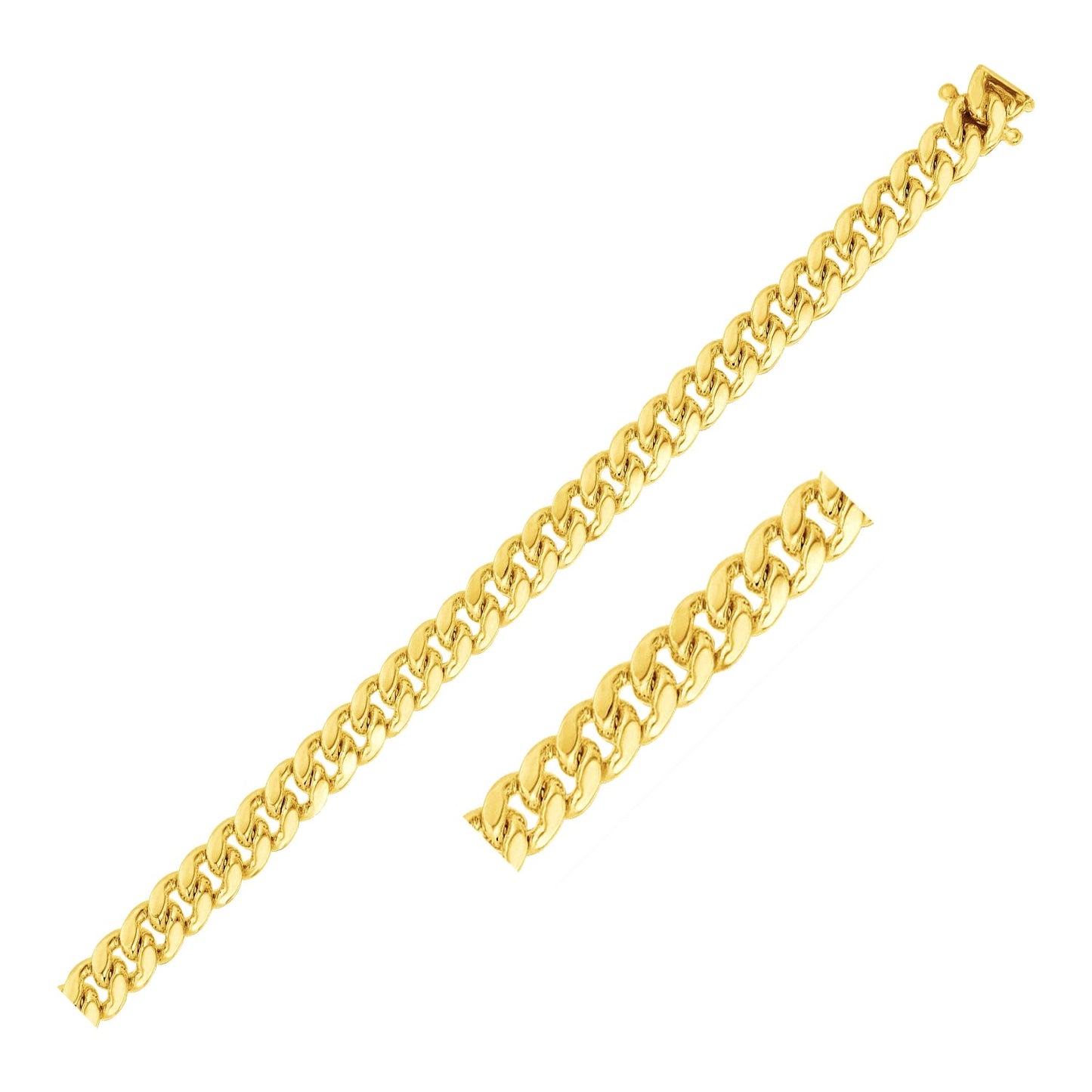 14k Yellow Gold Classic Miami Cuban Solid Chain (6.10 mm)