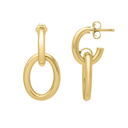 Interlocking Link Earrings in 14K Yellow Gold