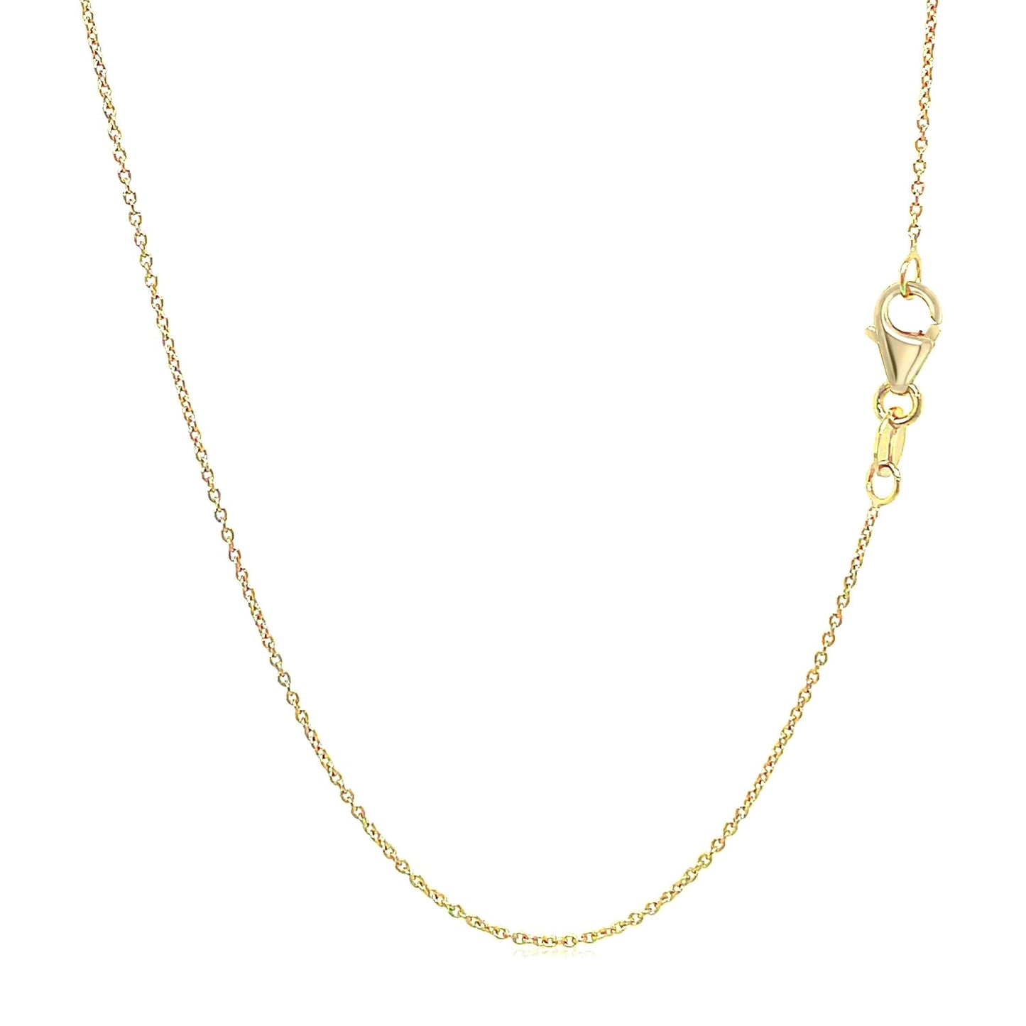 14k Yellow Gold Oval Cable Link Chain (0.85 mm)