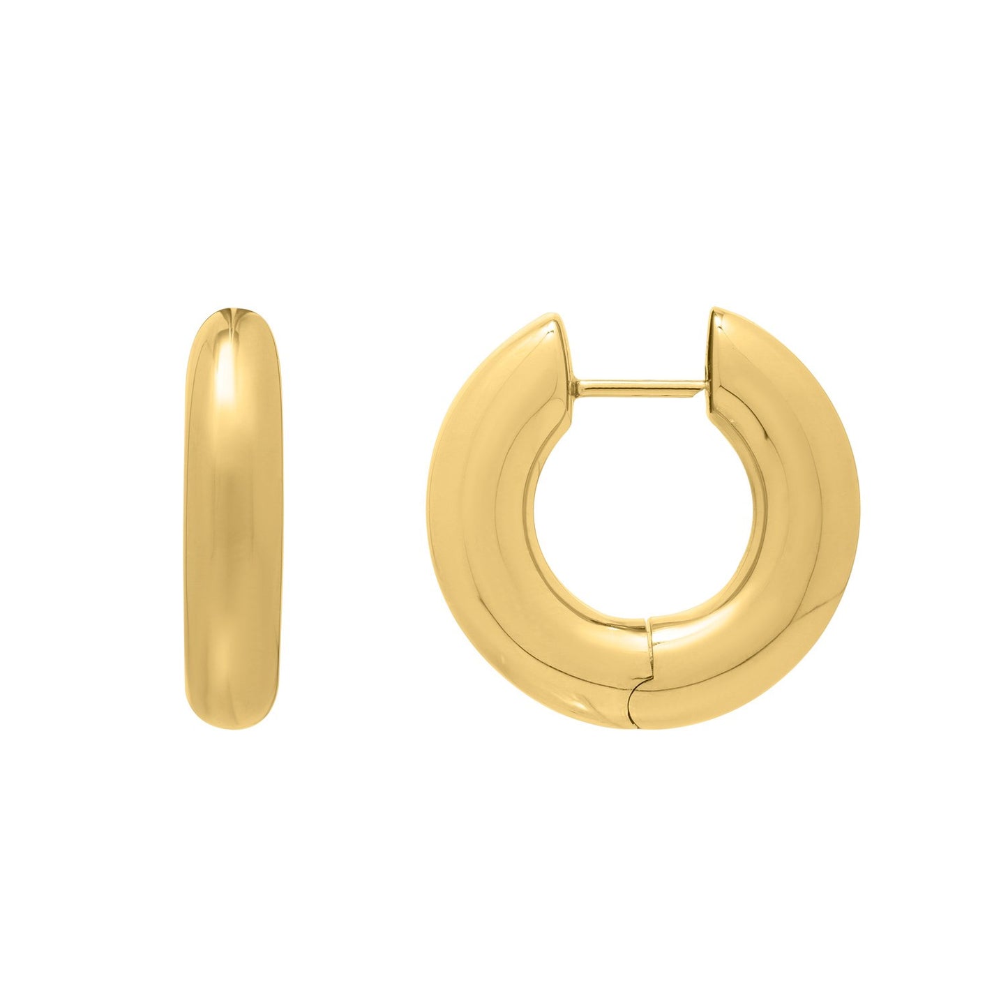 Large Round Electroform Hoop Earrings in 14K Yellow Gold