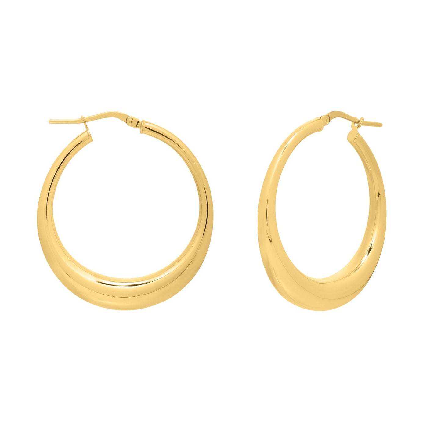 Oval Electroform Hoop Earrings in 14K Yellow Gold