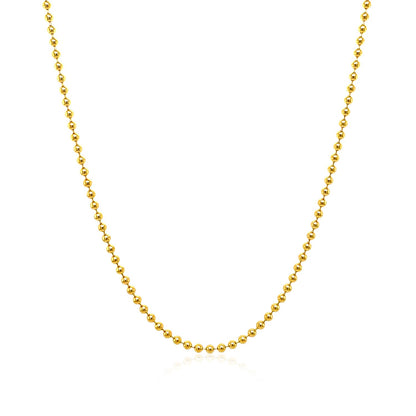 14k Yellow Gold Bead Chain 1.5mm (1.50 mm)