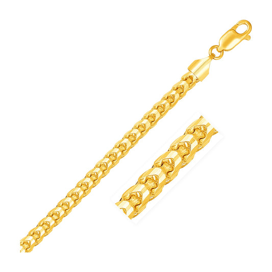 14k Yellow Gold Solid Diamond Cut Round Franco Chain (5.00 mm)